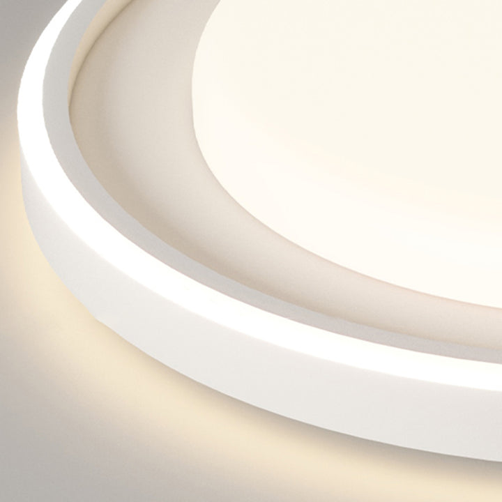 Modern Minimalist Iron Acrylic Round Shade LED Flush Mount Ceiling Light For Living Room