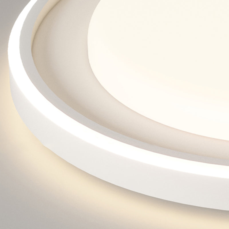 Modern Minimalist Iron Acrylic Round Shade LED Flush Mount Ceiling Light For Living Room