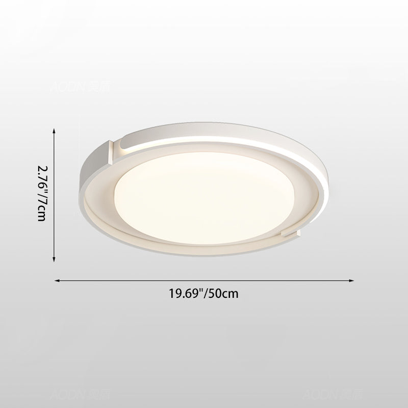 Modern Minimalist Iron Acrylic Round Shade LED Flush Mount Ceiling Light For Living Room