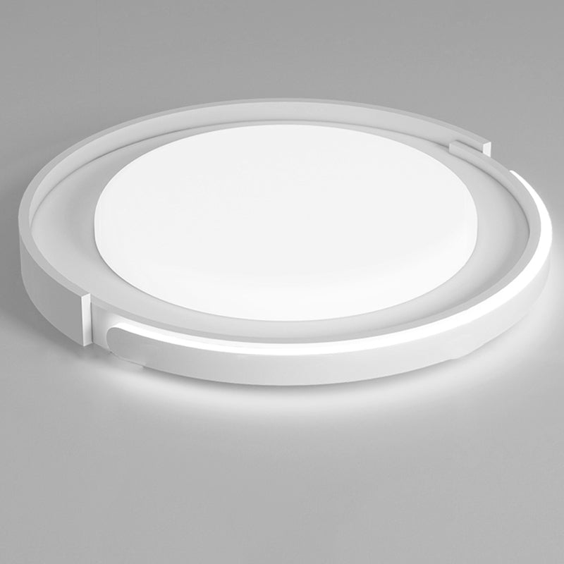 Modern Minimalist Iron Acrylic Round Shade LED Flush Mount Ceiling Light For Living Room
