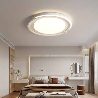 Modern Minimalist Iron Acrylic Round Shade LED Flush Mount Ceiling Light For Living Room