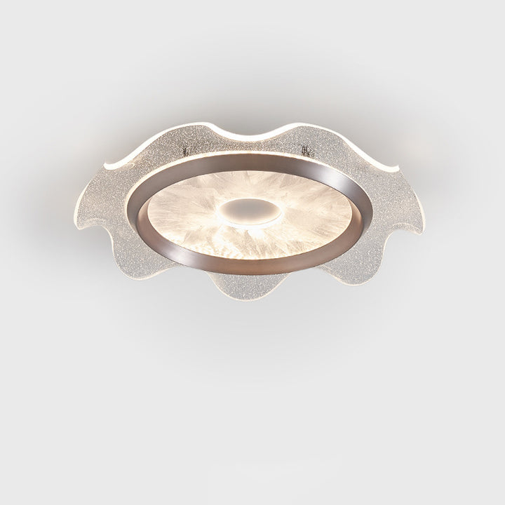 Modern Luxury Iron Aluminum Water Ripple LED Flush Mount Ceiling Light For Living Room