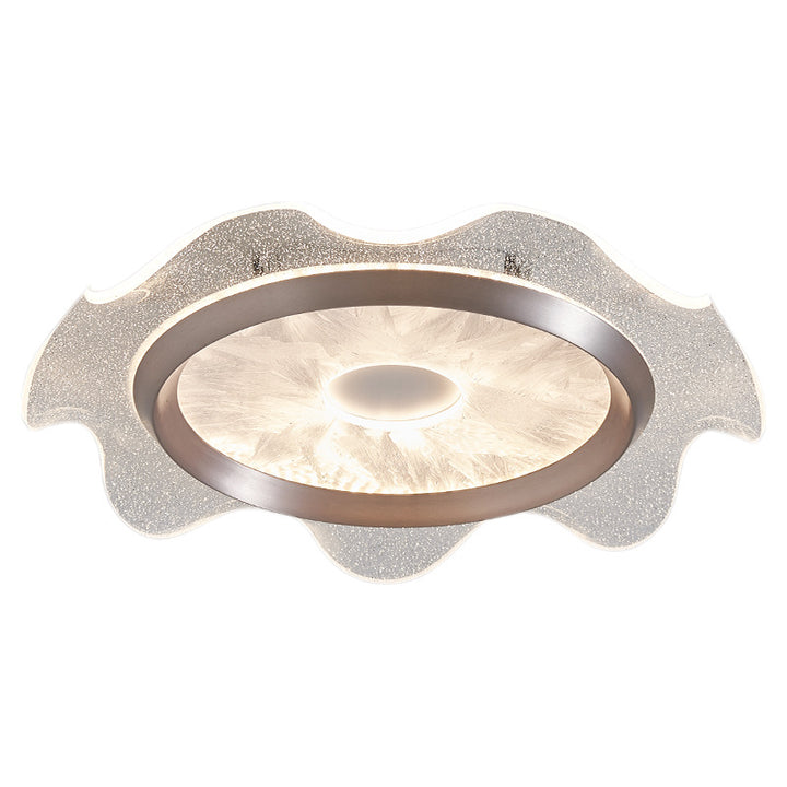 Modern Luxury Iron Aluminum Water Ripple LED Flush Mount Ceiling Light For Living Room