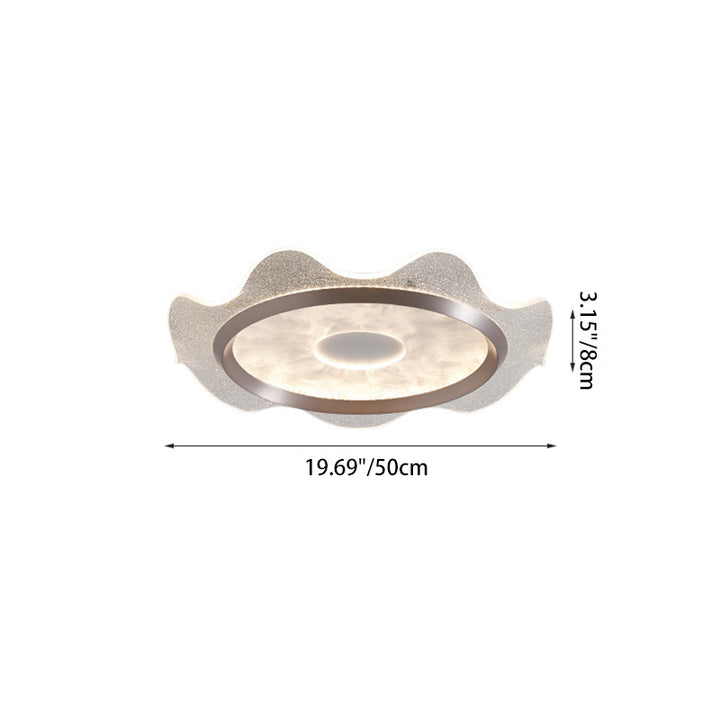 Modern Luxury Iron Aluminum Water Ripple LED Flush Mount Ceiling Light For Living Room