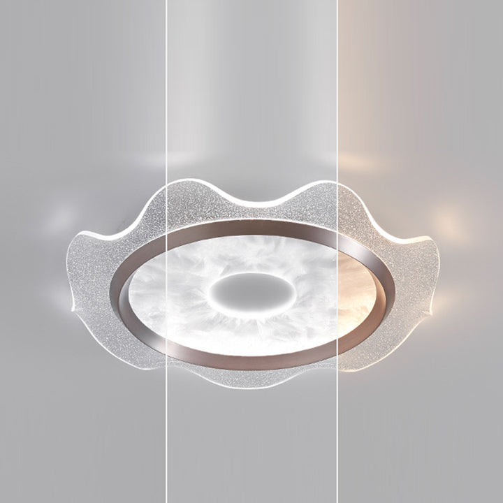 Modern Luxury Iron Aluminum Water Ripple LED Flush Mount Ceiling Light For Living Room