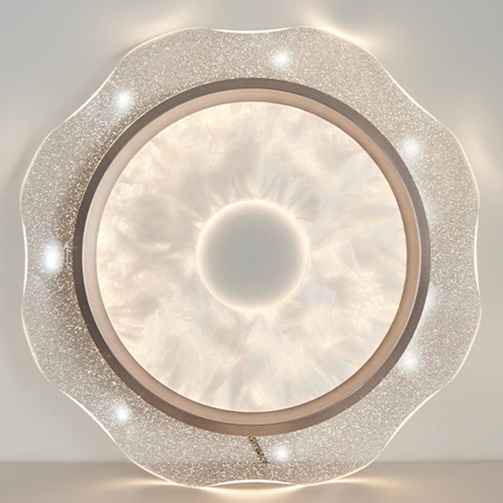 Modern Luxury Iron Aluminum Water Ripple LED Flush Mount Ceiling Light For Living Room