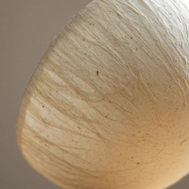 Traditional Japanese Handmade Paper Mushroom Shade Solid Wood 1-Light Table Lamp For Bedroom