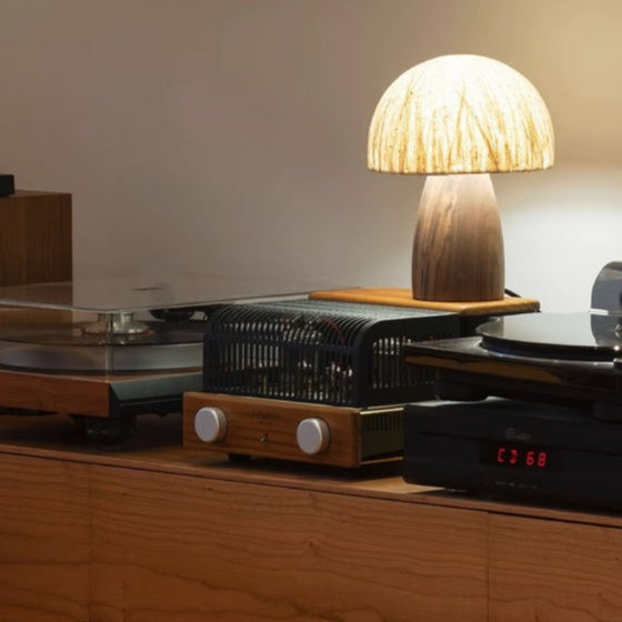 Lampe de table en bois massif avec abat-jour en papier fait main japonais traditionnel 1 lumière pour chambre 