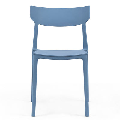 Silla de comedor apilable de plástico cuadrada nórdica contemporánea con respaldo abierto para comedor 
