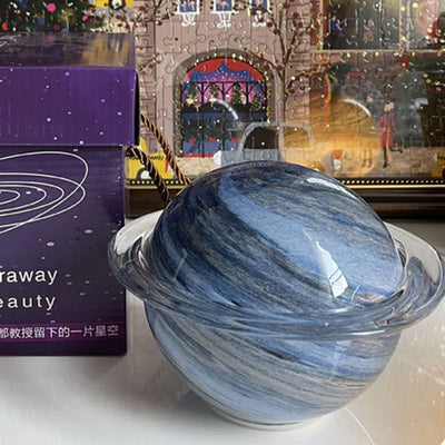 Contemporary Creative Glass Ringed Planet LED Night Light Table Lamp For Bedroom