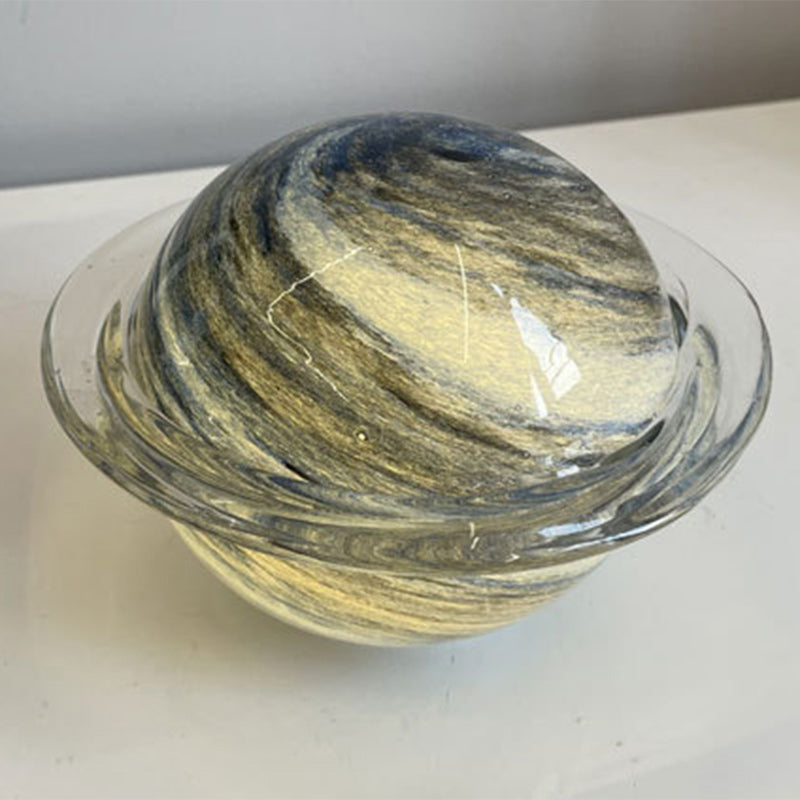Contemporary Creative Glass Ringed Planet LED Night Light Table Lamp For Bedroom