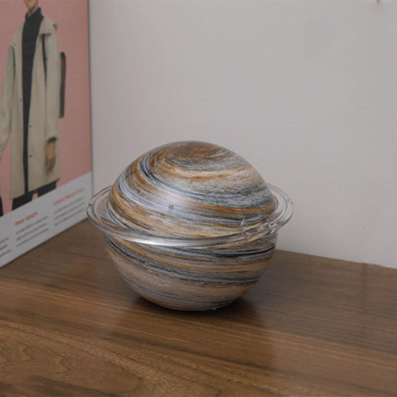 Contemporary Creative Glass Ringed Planet LED Night Light Table Lamp For Bedroom