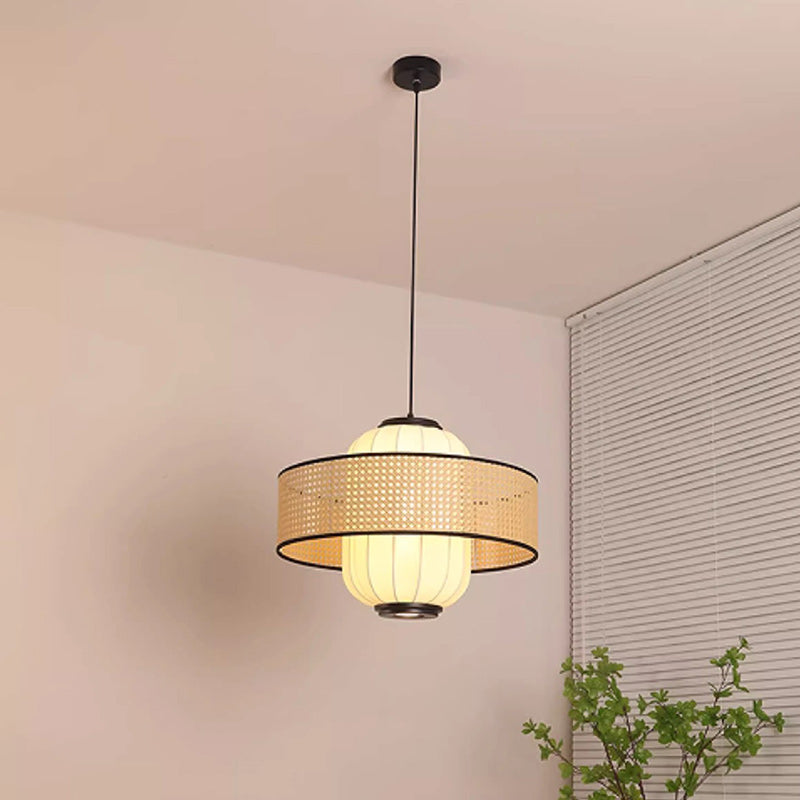 Abat-jour cylindrique en tissu d&