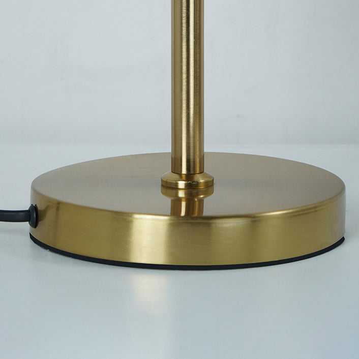 Contemporary Nordic Iron Geometric Cone-Stacked Water Ripple Glass LED Table Lamp For Bedroom