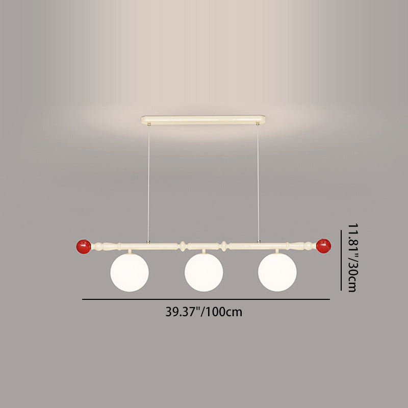 Lustre contemporain scandinave en fer acrylique avec abat-jour sphérique 3/4 lumières pour le salon 