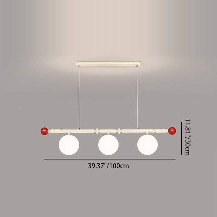 Contemporary Scandinavian Iron Acrylic Spherical Shade 3/4-Light Island Light Chandelier For Living Room