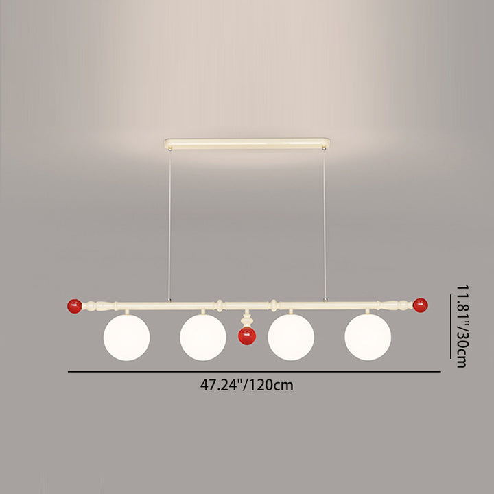 Contemporary Scandinavian Iron Acrylic Spherical Shade 3/4-Light Island Light Chandelier For Living Room