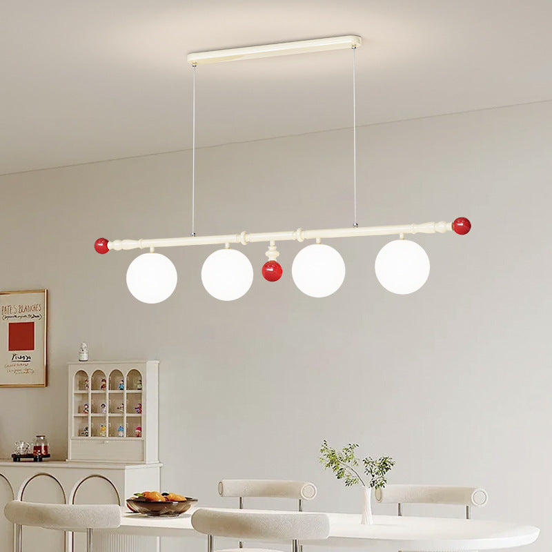 Lustre contemporain scandinave en fer acrylique avec abat-jour sphérique 3/4 lumières pour le salon 
