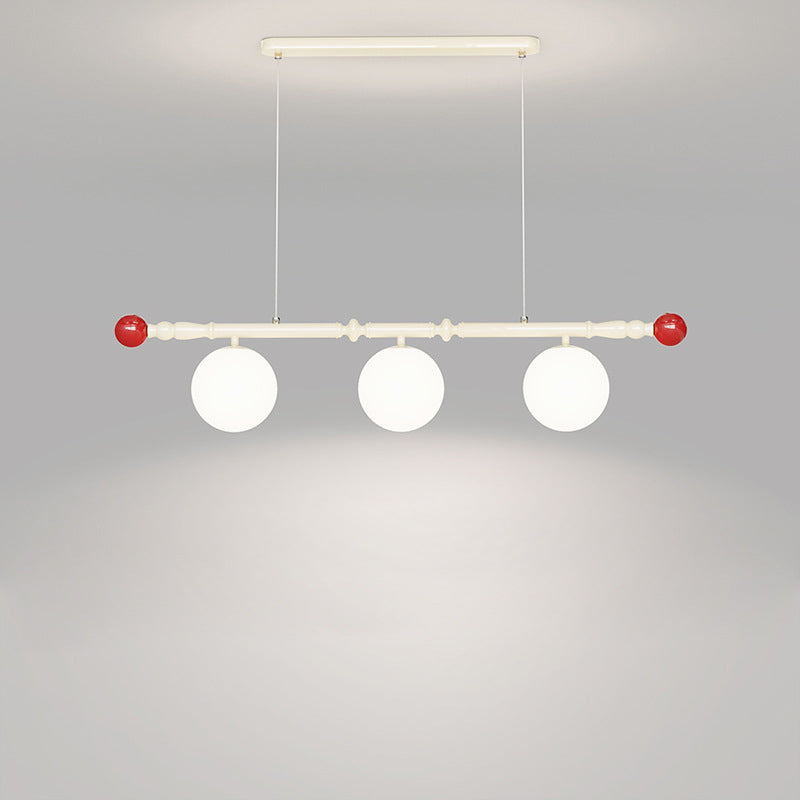 Lustre contemporain scandinave en fer acrylique avec abat-jour sphérique 3/4 lumières pour le salon 