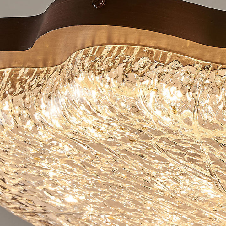 Plafonnier LED contemporain en résine avec abat-jour en forme de fleur et feuille d&