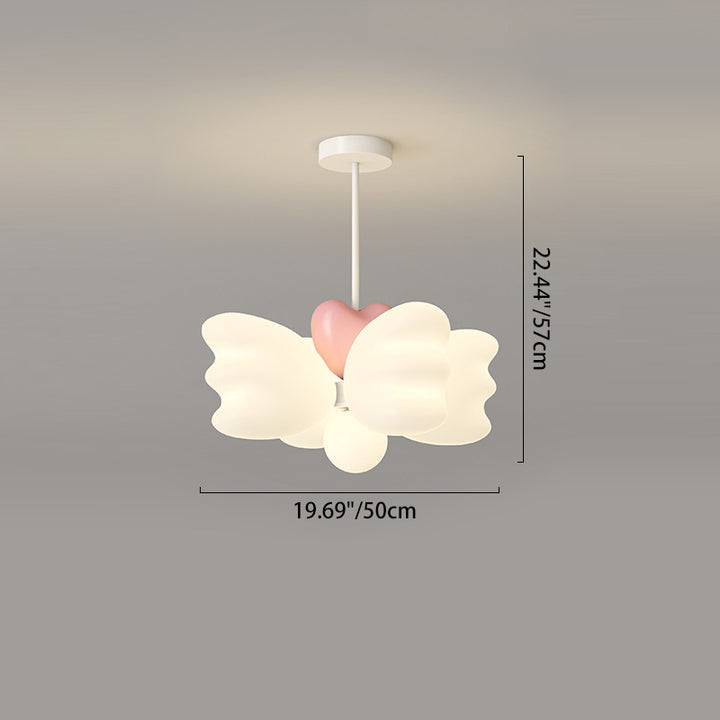 Contemporary Nordic Heart-Shaped Wings PE Iron LED Pendant Light For Living Room