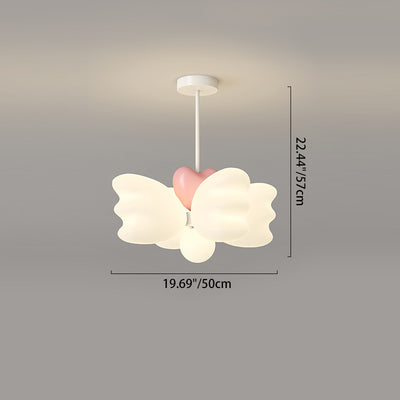 Contemporary Nordic Heart-Shaped Wings PE Iron LED Pendant Light For Living Room