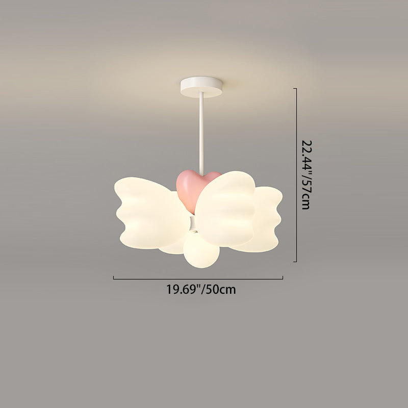Contemporary Nordic Heart-Shaped Wings PE Iron LED Pendant Light For Living Room