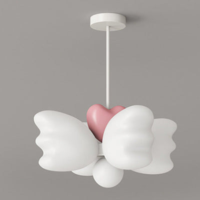 Contemporary Nordic Heart-Shaped Wings PE Iron LED Pendant Light For Living Room