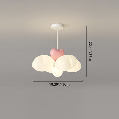 Contemporary Nordic Heart-Shaped Wings PE Iron LED Pendant Light For Living Room