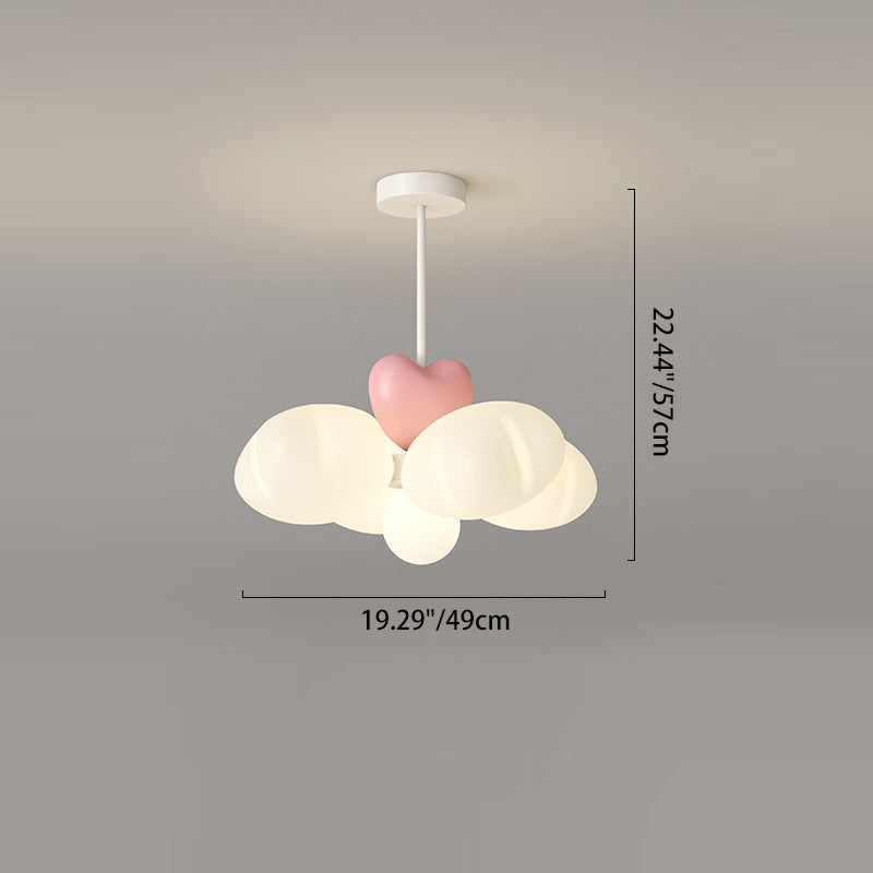 Contemporary Nordic Heart-Shaped Wings PE Iron LED Pendant Light For Living Room