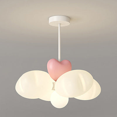 Contemporary Nordic Heart-Shaped Wings PE Iron LED Pendant Light For Living Room