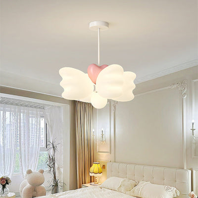 Contemporary Nordic Heart-Shaped Wings PE Iron LED Pendant Light For Living Room