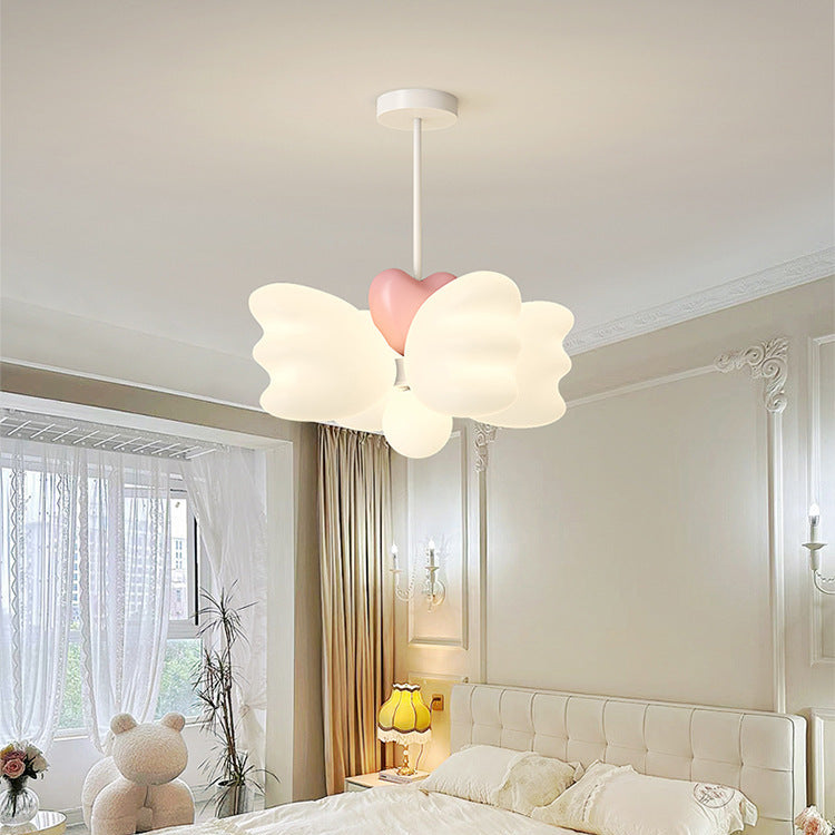 Contemporary Nordic Heart-Shaped Wings PE Iron LED Pendant Light For Living Room