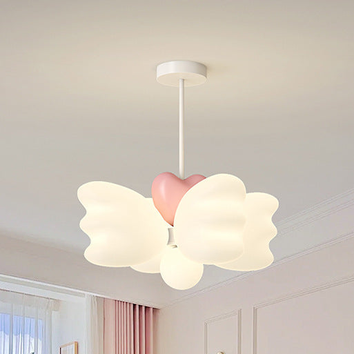 Contemporary Nordic Heart-Shaped Wings PE Iron LED Pendant Light For Living Room