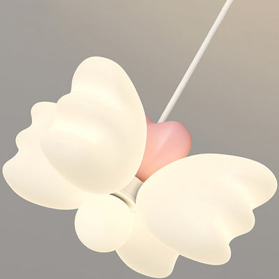 Contemporary Nordic Heart-Shaped Wings PE Iron LED Pendant Light For Living Room