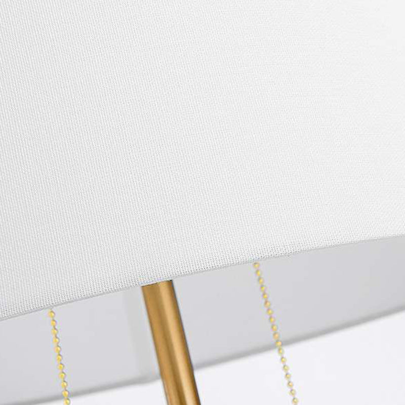 Modern Luxury Fabric Tapered Shade Raw White Alabaster Base 1-Light Table Lamp For Bedroom