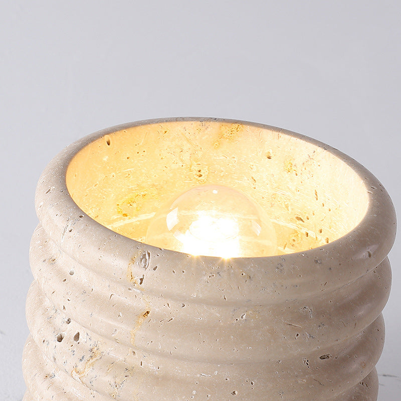 Luminaire de plafond encastré 1 lumière en forme de cylindre en travertin jaune traditionnel japonais pour salon 