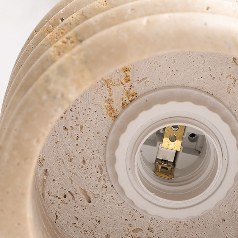 Luminaire de plafond encastré 1 lumière en forme de cylindre en travertin jaune traditionnel japonais pour salon 