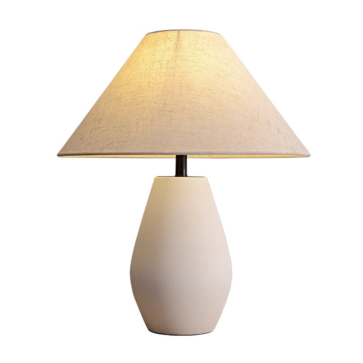 Lámpara de mesa de 1 luz para dormitorio con base de botella de cerámica y pantalla cónica de tela vintage tradicional 