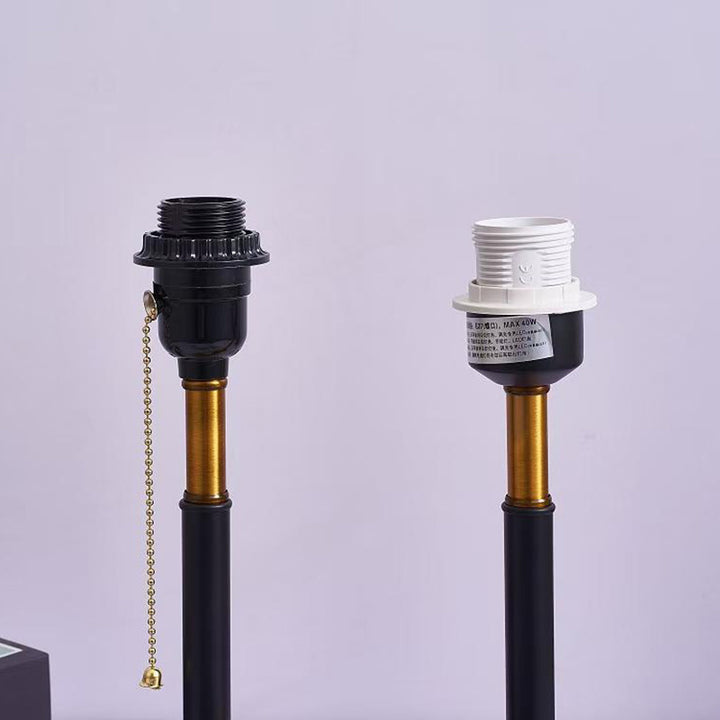 Lampe de table à 1 lumière avec abat-jour rond en tissu de simplicité contemporaine pour chambre 