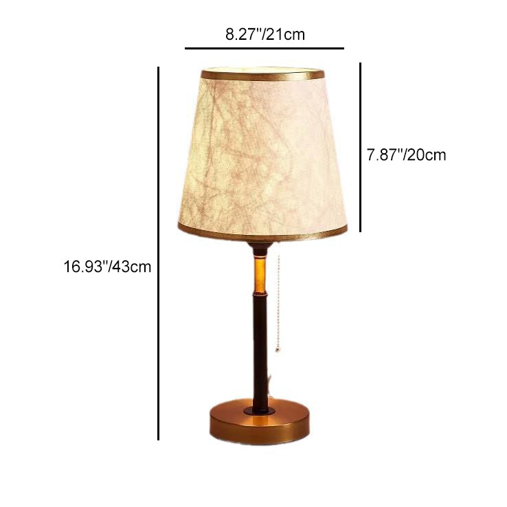 Lámpara de mesa de 1 luz con pantalla redonda de tela de simplicidad contemporánea para dormitorio 