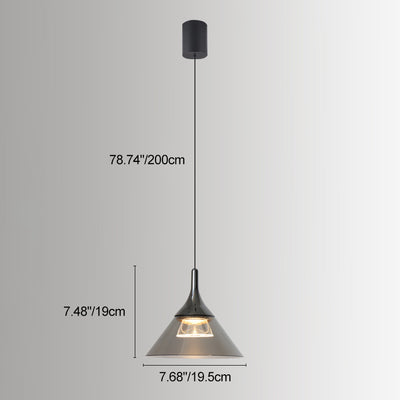 ضوء قلادة LED قابل للرفع بظل مخروطي من الألمنيوم الأكريليك الاسكندنافي المعاصر لغرفة المعيشة 
