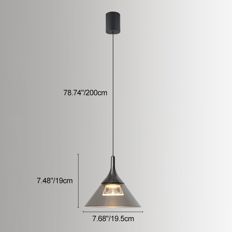 ضوء قلادة LED قابل للرفع بظل مخروطي من الألمنيوم الأكريليك الاسكندنافي المعاصر لغرفة المعيشة 