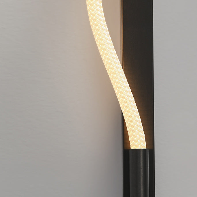 Modern Minimalist Arc Silicone Woven Fiber Strip Iron LED Wall Sconce Lamp For Bedroom