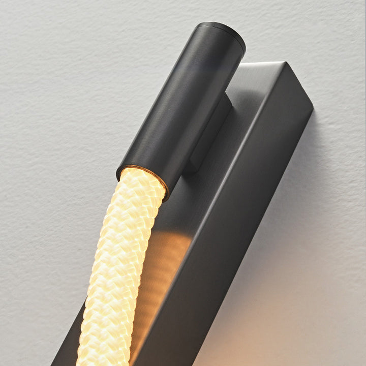 Modern Minimalist Arc Silicone Woven Fiber Strip Iron LED Wall Sconce Lamp For Bedroom