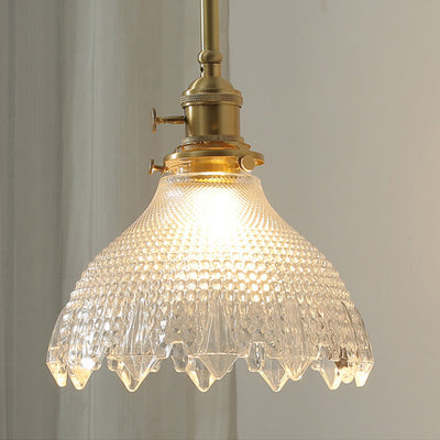 Traditionelle Vintage-Wandleuchte aus Walnussholz und Messing mit Blumen-Glasschirm, 1-flammig, für das Wohnzimmer 
