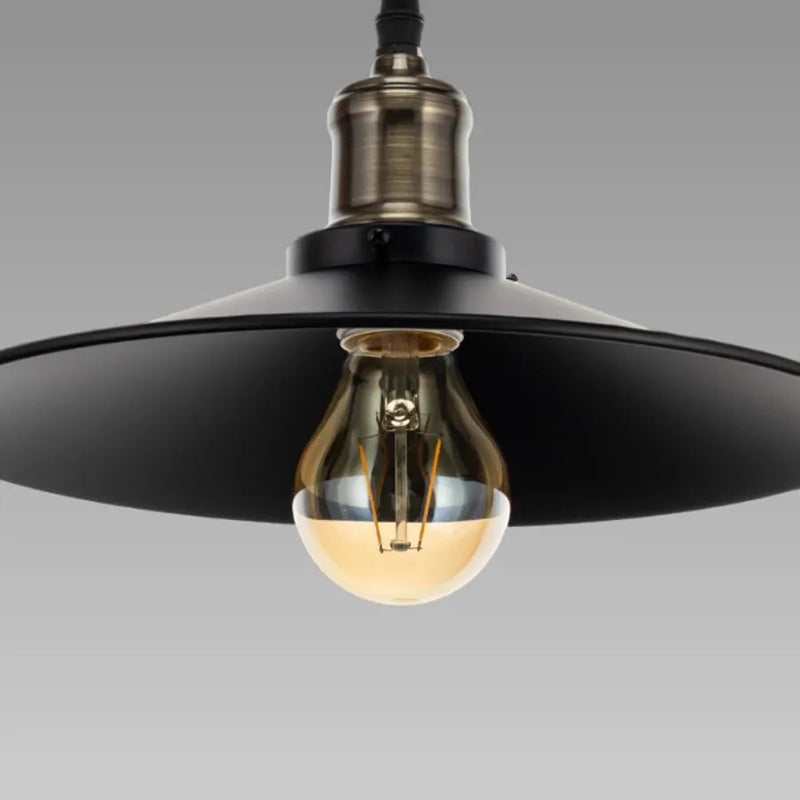 Suspension contemporaine en fer industriel avec abat-jour conique et poulie de levage 1/3 lumières pour salon 