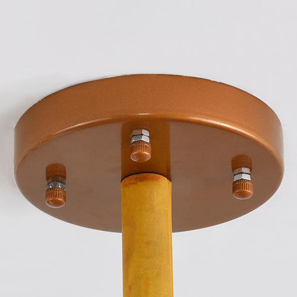 Traditional Rustic Creative Bamboo Tube Shade Iron LED Spotlight Chandelier For Living Room