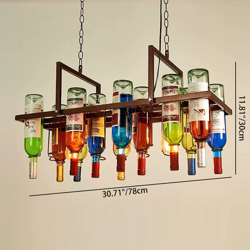 Zeitgenössischer kreativer Kronleuchter aus farbigem Eisen mit Glaslampenschirm für 1/3/4/5-Licht für Bar 