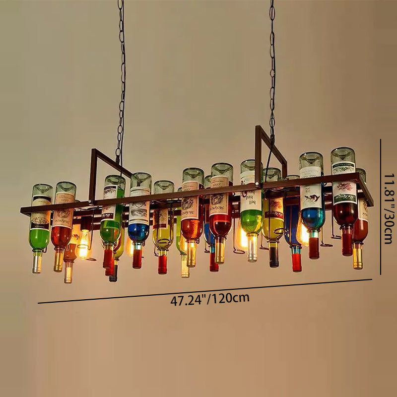 Zeitgenössischer kreativer Kronleuchter aus farbigem Eisen mit Glaslampenschirm für 1/3/4/5-Licht für Bar 
